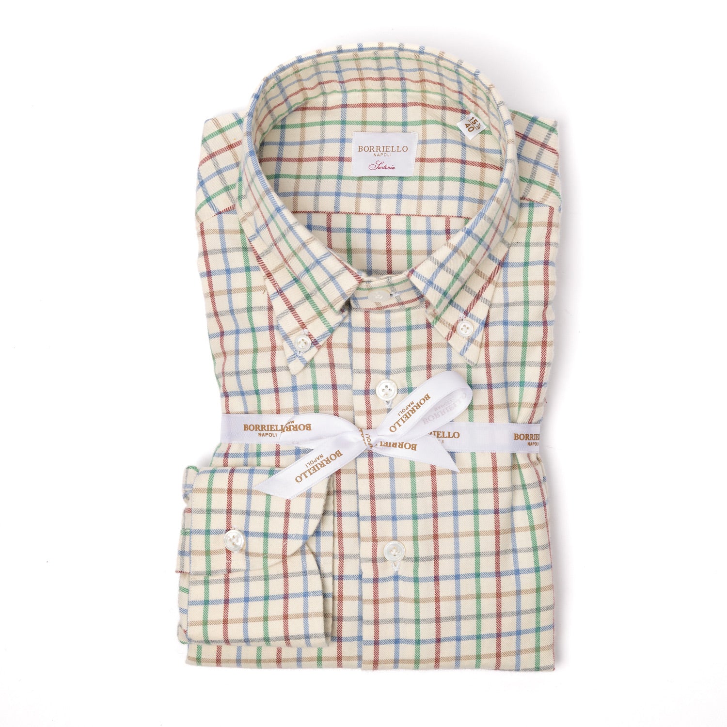Kariertes Hemd "Cash-Twill" mit Button Down Kragen und Sportmanschette - Handarbeit